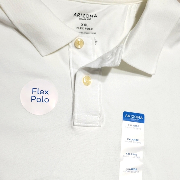 White Arizone Polo Style T-shirt NWT - Picture 2 of 2